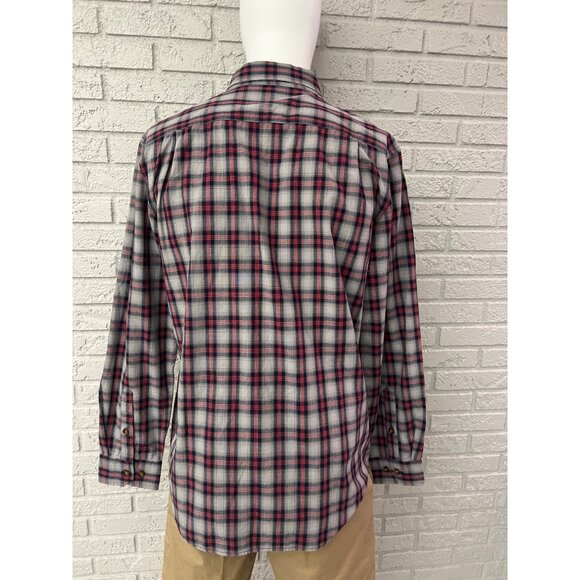 Carhartt Relaxed Fit Men Gray Red Long Sleeve Button Down Plaid Shirt Size M - Picture 2 of 11